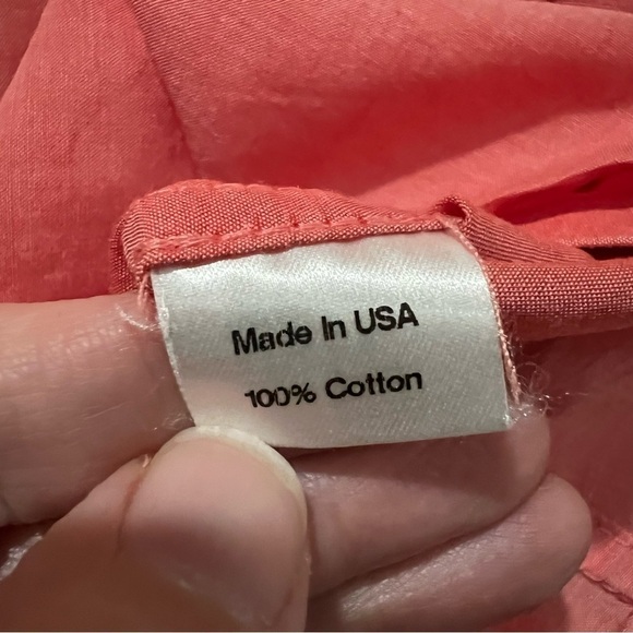 Raleigh Workshop Medium Coral Button Down Blouse 💯 Cotton P - Picture 4 of 4